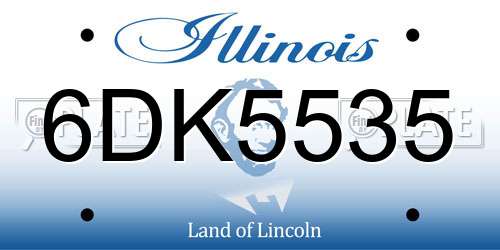 6DK5535 Illinois License Plate