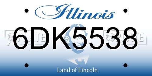 6DK5538 Illinois License Plate