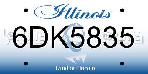 6DK5835 Illinois License Plate