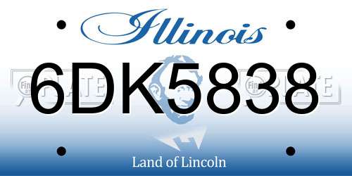 6DK5838 Illinois License Plate