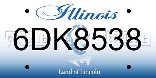 6DK8538 Illinois License Plate