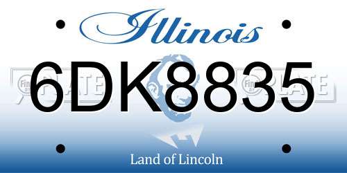 6DK8835 Illinois License Plate