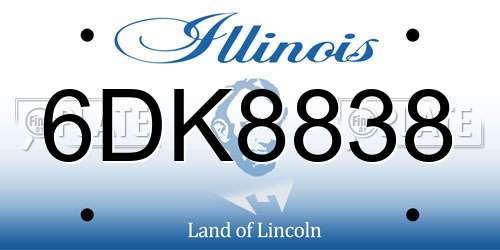 6DK8838 Illinois License Plate