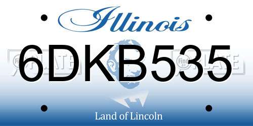 6DKB535 Illinois License Plate