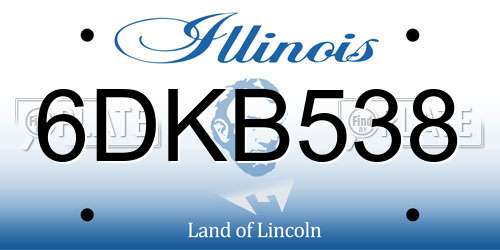 6DKB538 Illinois License Plate