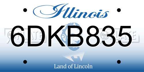 6DKB835 Illinois License Plate
