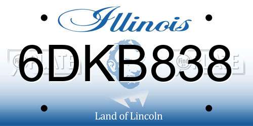 6DKB838 Illinois License Plate