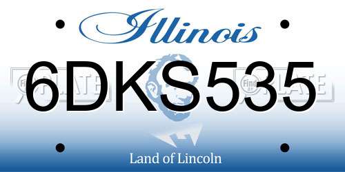 6DKS535 Illinois License Plate