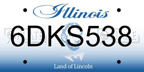 6DKS538 Illinois License Plate