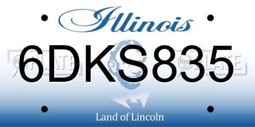 6DKS835 Illinois License Plate