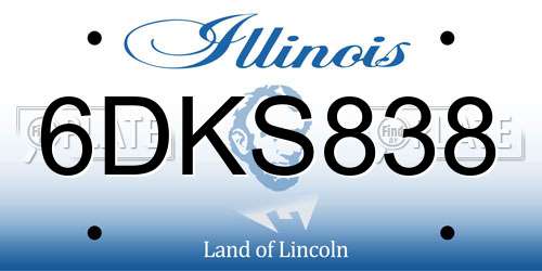6DKS838 Illinois License Plate