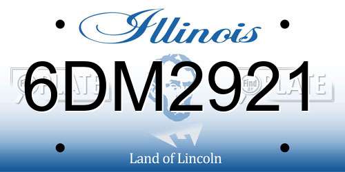 6DM2921 Illinois License Plate