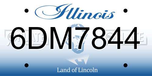 6DM7844 Illinois License Plate