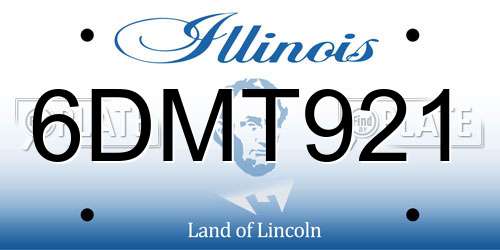 6DMT921 Illinois License Plate