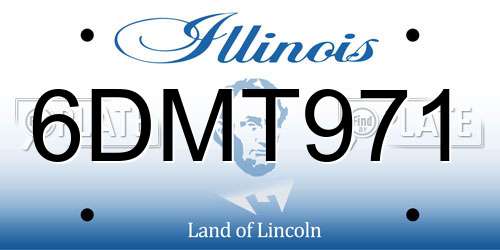 6DMT971 Illinois License Plate