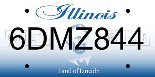 6DMZ844 Illinois License Plate