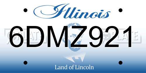 6DMZ921 Illinois License Plate