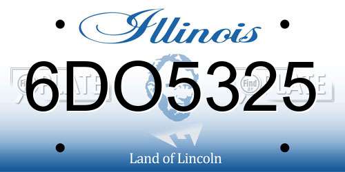 6DO5325 Illinois License Plate