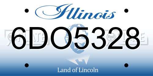 6DO5328 Illinois License Plate