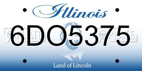 6DO5375 Illinois License Plate
