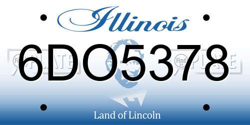 6DO5378 Illinois License Plate