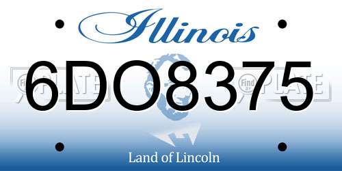 6DO8375 Illinois License Plate