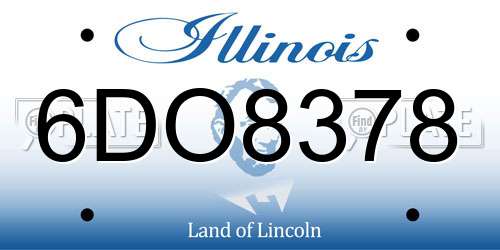 6DO8378 Illinois License Plate