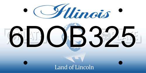 6DOB325 Illinois License Plate