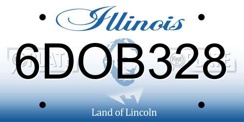 6DOB328 Illinois License Plate