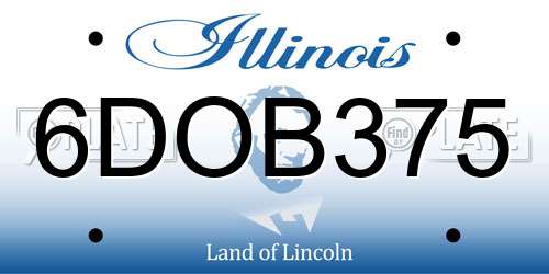6DOB375 Illinois License Plate