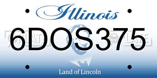 6DOS375 Illinois License Plate