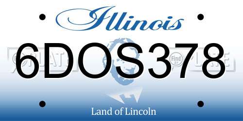 6DOS378 Illinois License Plate