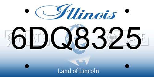 6DQ8325 Illinois License Plate