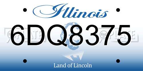 6DQ8375 Illinois License Plate
