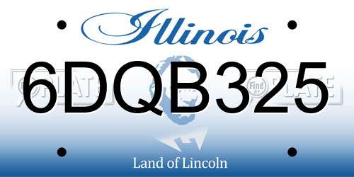 6DQB325 Illinois License Plate