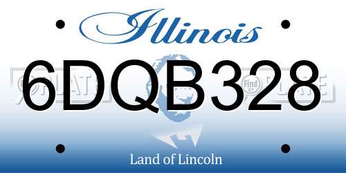 6DQB328 Illinois License Plate