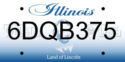 6DQB375 Illinois License Plate