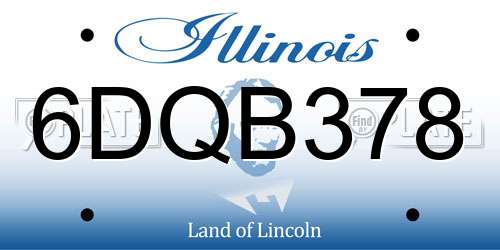 6DQB378 Illinois License Plate