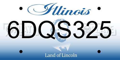 6DQS325 Illinois License Plate