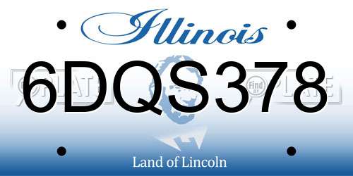 6DQS378 Illinois License Plate