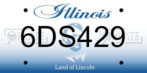 6DS429 Illinois License Plate