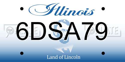 6DSA79 Illinois License Plate