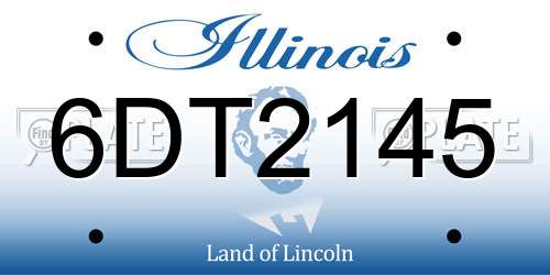 6DT2145 Illinois License Plate