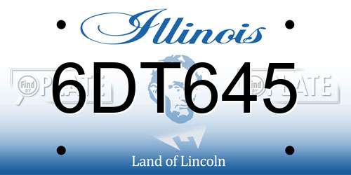 6DT645 Illinois License Plate