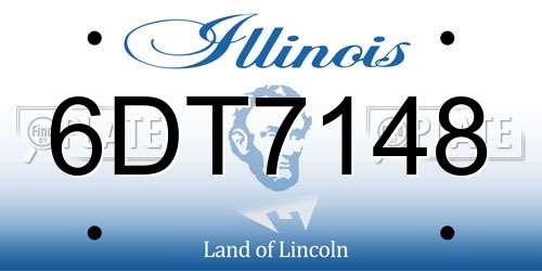 6DT7148 Illinois License Plate