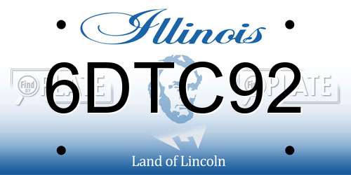 6DTC92 Illinois License Plate