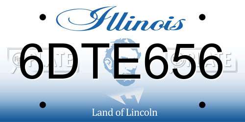 6DTE656 Illinois License Plate