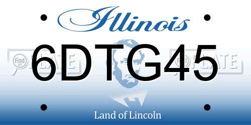 6DTG45 Illinois License Plate