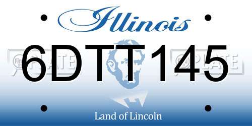 6DTT145 Illinois License Plate