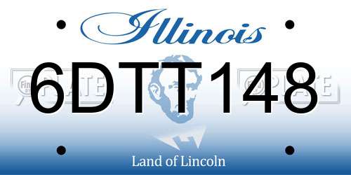 6DTT148 Illinois License Plate